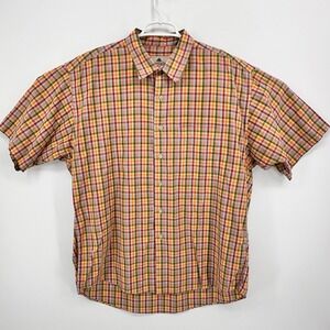 Carroll & Co Beverly Hills Shirt Mens XL Short Sleeve Plaid Button Up Preppy